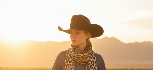 Leopard röd kant wild rag scarf