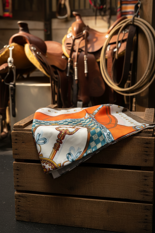 Orange equestrian scarf
