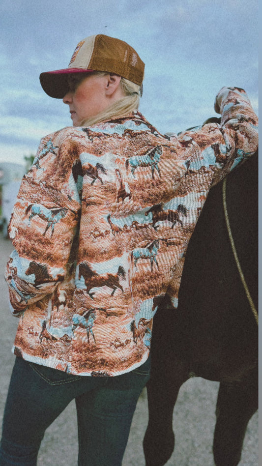 rebell usa  jacka wildwest cowgirl print