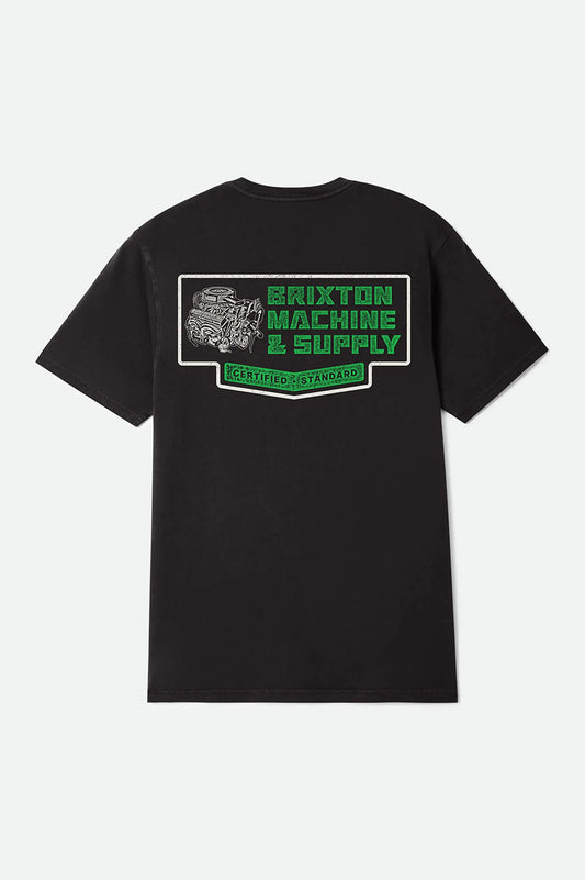 brixton machine grå tvättad tshirt unisex