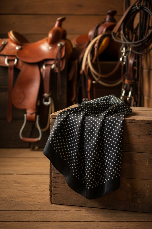 Svart prickig scarf