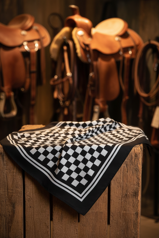 Svartvit rutig scarf