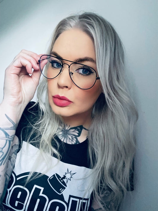 Rebell solglasögon svart pilot genomskinligt glas 12 unisex