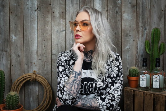 Rebell solglasögon showtime 70tal genomskinligt gul beige