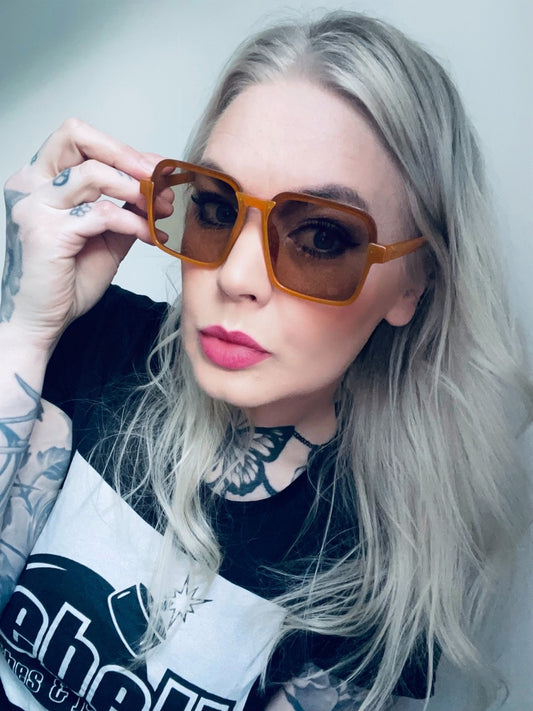 Rebell solglasögon orange båge 70tal orange glas 14 unisex