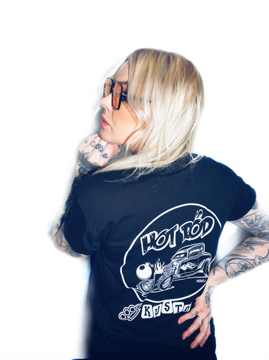 Rebell hotrod   svart unisex