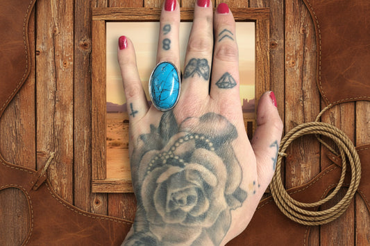 rebell Ring stor turkos med svart melering flexfit