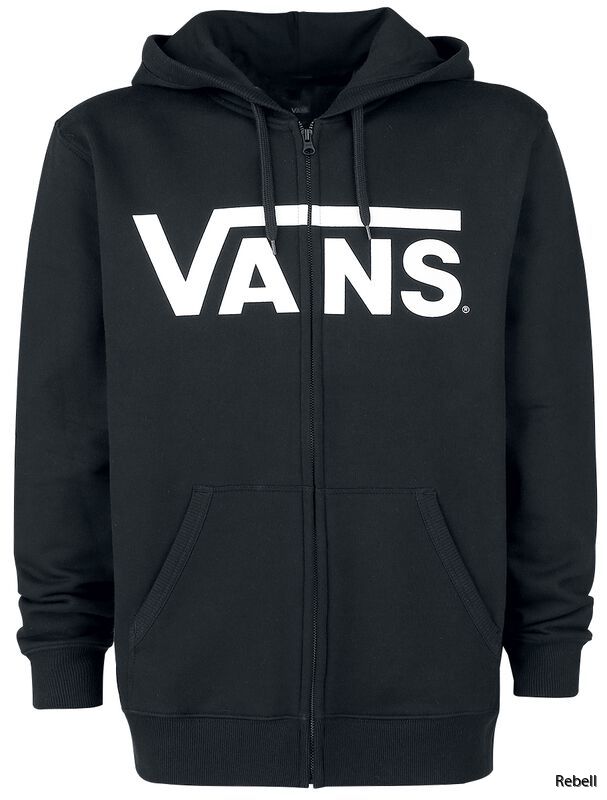 Vans hoodie med luva och dragkedja svart unisex