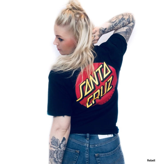 Santa cruz Tshirt classic tryck fram & ibak svart dam