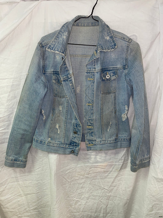 Junk jeansjacka ljus vintage stil dam S