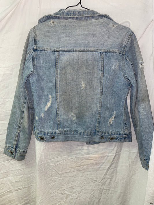 Junk jeansjacka ljus vintage stil dam S