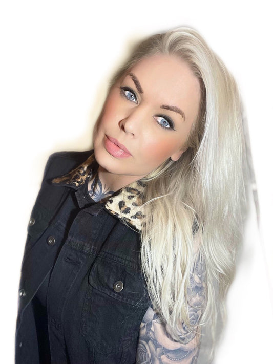 Rebell Jeansväst Leopard päls svart jeansväst unisex