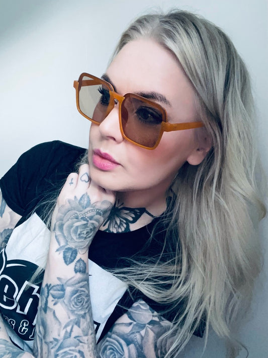 Rebell solglasögon orange båge 70tal orange glas 14 unisex