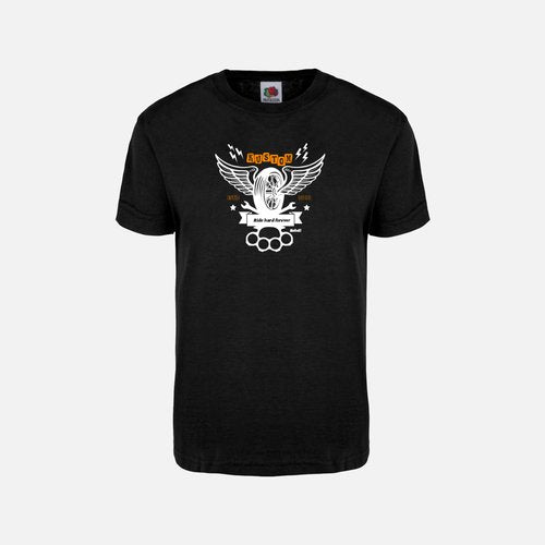 Rebell Tshirt kustom wheels  svart unisex